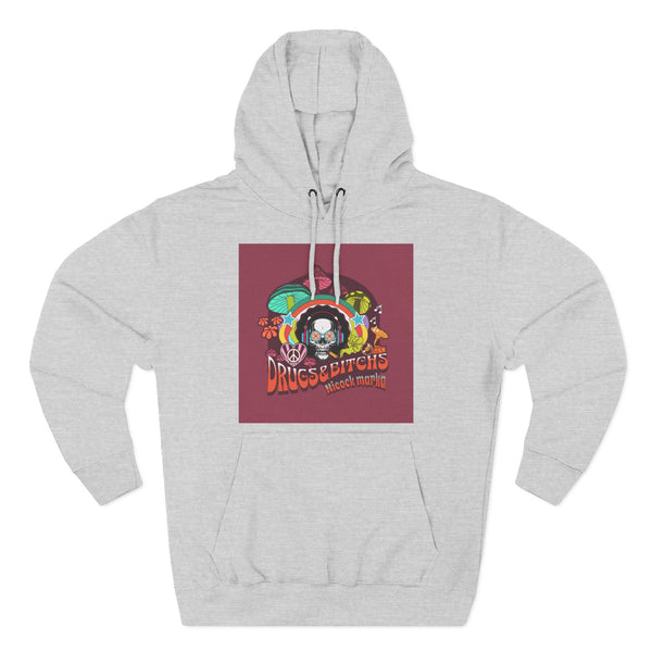 Psychedelic Mushroom Hoodie — 'Drugsevents' Retro Mushroom Graphic Fleece Hoodie